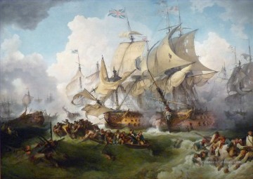 Loutherbourg La Victoire de Lord Howe Batailles navale Peinture à l'huile